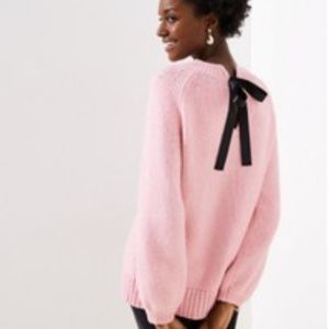 NWOT The Loft Cozy Tie Back Drapey Sweater in Pale Pink - size XS